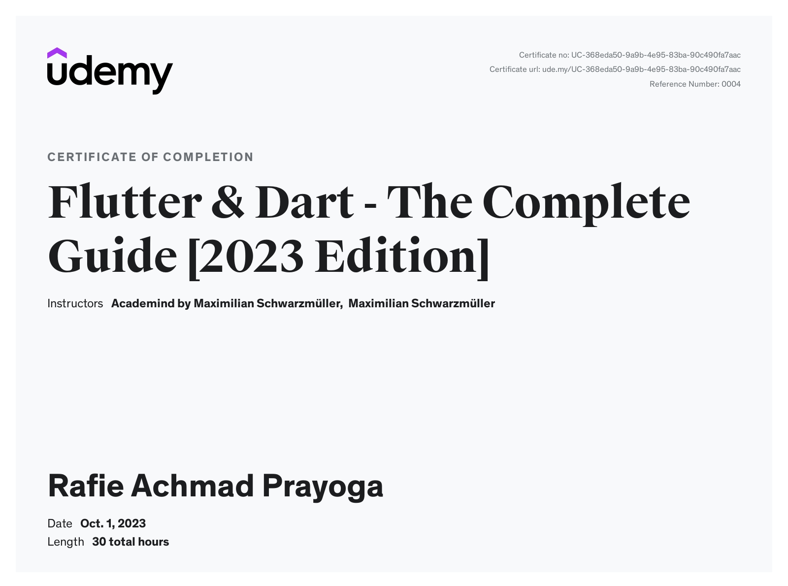 Flutter Certificate